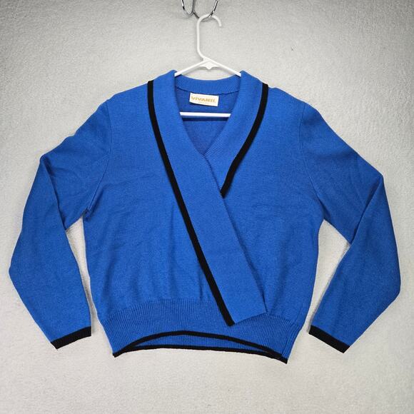 Vintage Vivanti Wrap Sweater Womens M 14 Knit Pullover Made in USA 80s - Picture 1 of 10